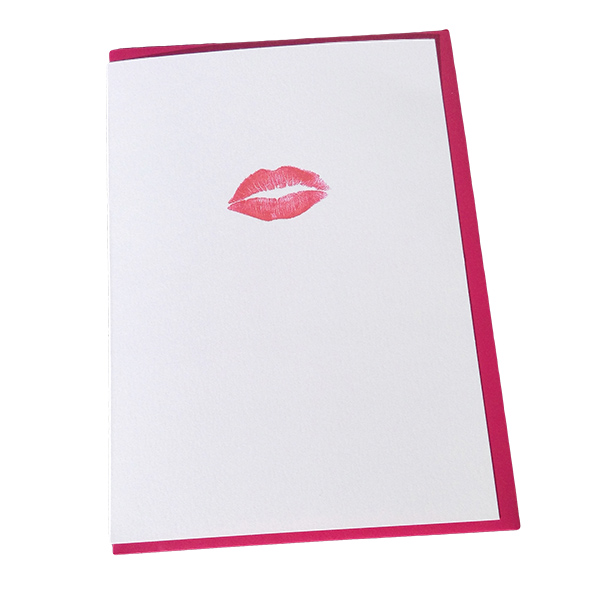 Karte Lippenbekenntnisse mit pinkem Kussmund