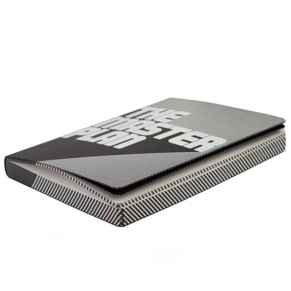 schwarz-weißes Notizbuch DIN A5 mit dem Aufdruck Masterplan