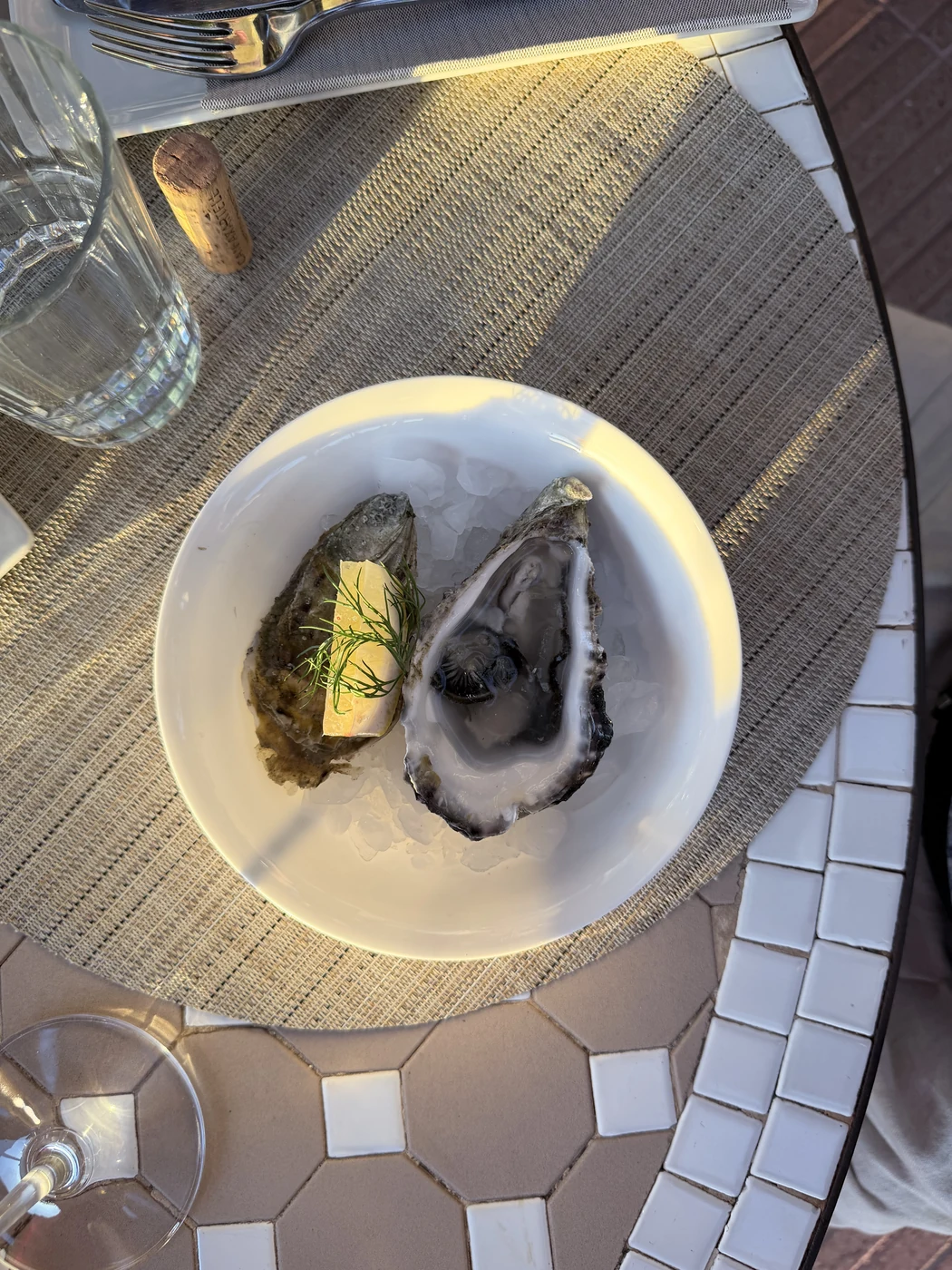 Oyster with ponzu and spring onion at the Nautilus restaurant.