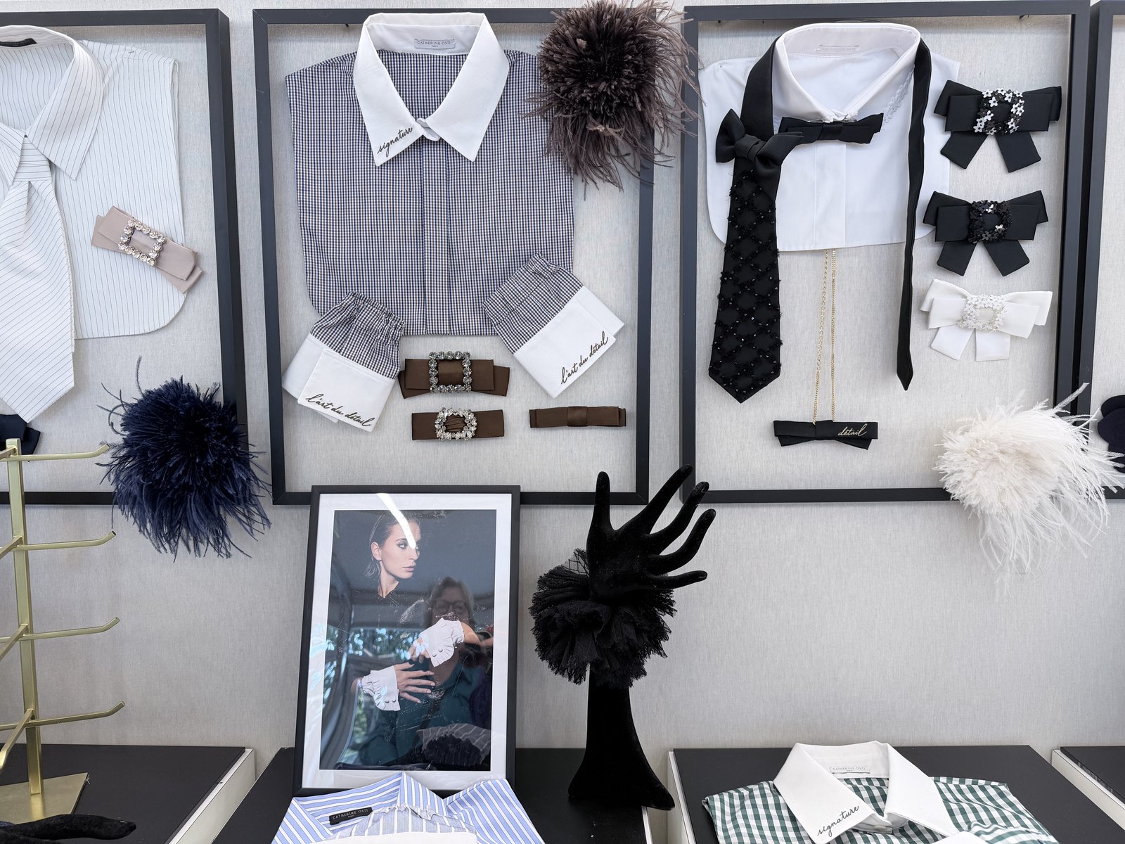 Catherine Osti's stand with collars, ties, bows and cuffs